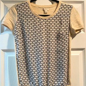 J. Crew Factory Short Sleeve Sweater – Geometric Print – XS